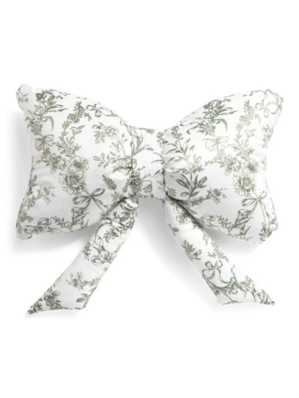 Envogue‎ Toile Bow Pillow 14x24 Green White NWT